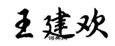 胡问遂王建欢行书个性签名怎么写