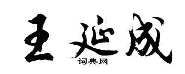 胡问遂王延成行书个性签名怎么写