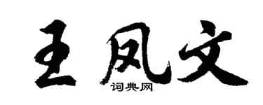 胡问遂王凤文行书个性签名怎么写