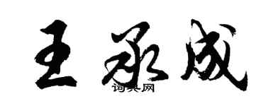 胡问遂王承成行书个性签名怎么写