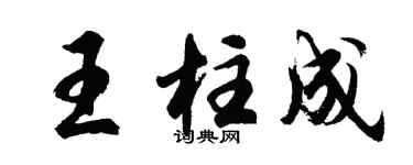 胡问遂王柱成行书个性签名怎么写