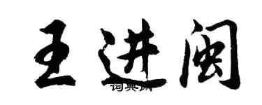 胡问遂王进闽行书个性签名怎么写