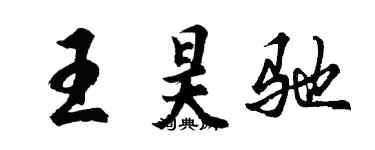 胡问遂王昊驰行书个性签名怎么写
