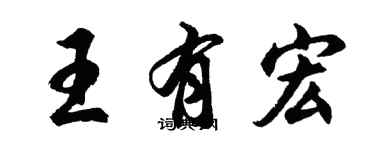 胡问遂王有宏行书个性签名怎么写