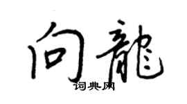 王正良向龙行书个性签名怎么写
