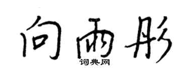 王正良向雨彤行书个性签名怎么写