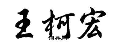 胡问遂王柯宏行书个性签名怎么写
