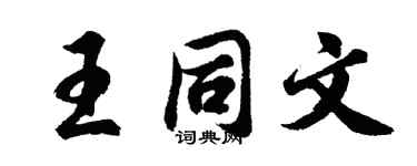 胡问遂王同文行书个性签名怎么写