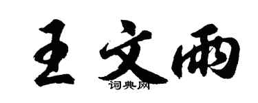 胡问遂王文雨行书个性签名怎么写