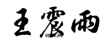 胡问遂王震雨行书个性签名怎么写