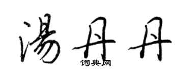 王正良汤丹丹行书个性签名怎么写