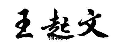胡问遂王起文行书个性签名怎么写