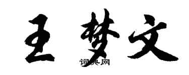 胡问遂王梦文行书个性签名怎么写