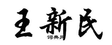 胡问遂王新民行书个性签名怎么写