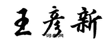 胡问遂王彦新行书个性签名怎么写