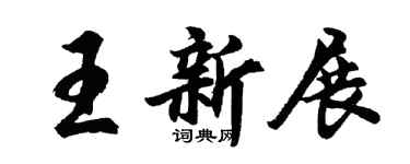 胡问遂王新展行书个性签名怎么写