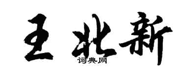 胡问遂王北新行书个性签名怎么写