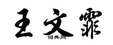 胡问遂王文霏行书个性签名怎么写