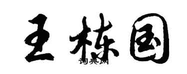 胡问遂王栋国行书个性签名怎么写