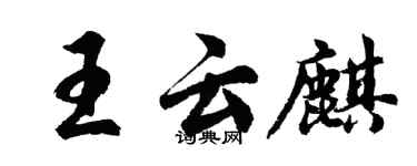 胡问遂王云麒行书个性签名怎么写
