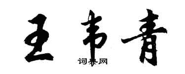 胡问遂王韦青行书个性签名怎么写