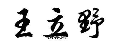 胡问遂王立野行书个性签名怎么写
