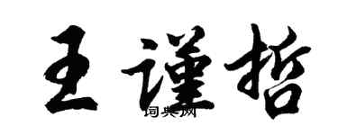 胡问遂王谨哲行书个性签名怎么写