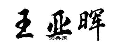 胡问遂王亚晖行书个性签名怎么写