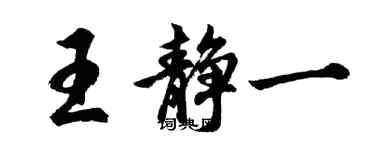 胡问遂王静一行书个性签名怎么写