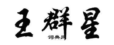 胡问遂王群星行书个性签名怎么写