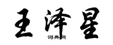 胡问遂王泽星行书个性签名怎么写