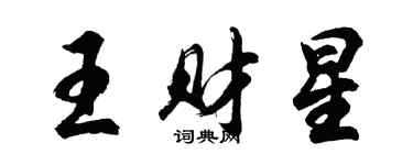 胡问遂王财星行书个性签名怎么写