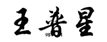 胡问遂王普星行书个性签名怎么写