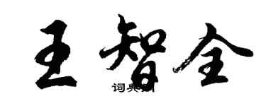 胡问遂王智全行书个性签名怎么写
