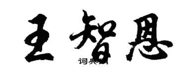 胡问遂王智恩行书个性签名怎么写