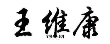 胡问遂王维康行书个性签名怎么写