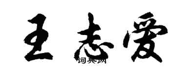 胡问遂王志爱行书个性签名怎么写