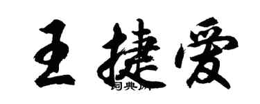 胡问遂王捷爱行书个性签名怎么写