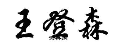 胡问遂王登森行书个性签名怎么写