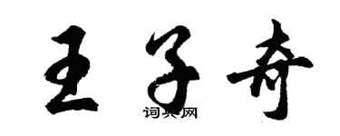 胡问遂王子奇行书个性签名怎么写