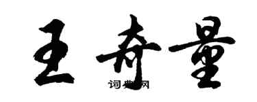 胡问遂王奇量行书个性签名怎么写