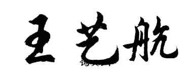 胡问遂王艺航行书个性签名怎么写