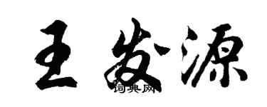 胡问遂王发源行书个性签名怎么写