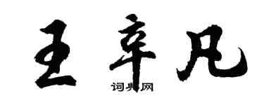 胡问遂王辛凡行书个性签名怎么写