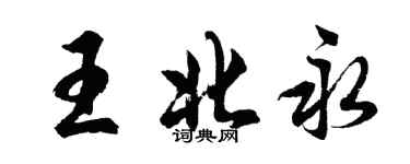 胡问遂王北永行书个性签名怎么写