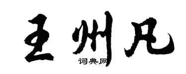 胡问遂王州凡行书个性签名怎么写