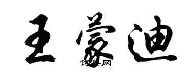 胡问遂王蒙迪行书个性签名怎么写