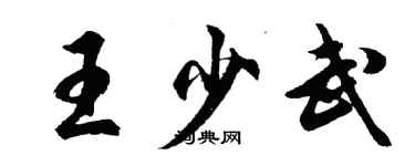 胡问遂王少武行书个性签名怎么写