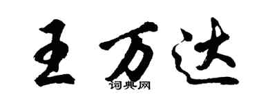 胡问遂王万达行书个性签名怎么写