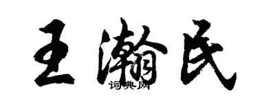 胡问遂王瀚民行书个性签名怎么写